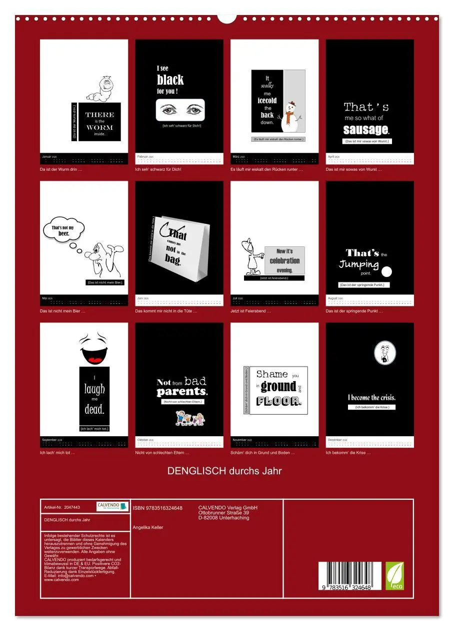 Bild: 9783516324648 | DENGLISCH durchs Jahr (hochwertiger Premium Wandkalender 2026 DIN...