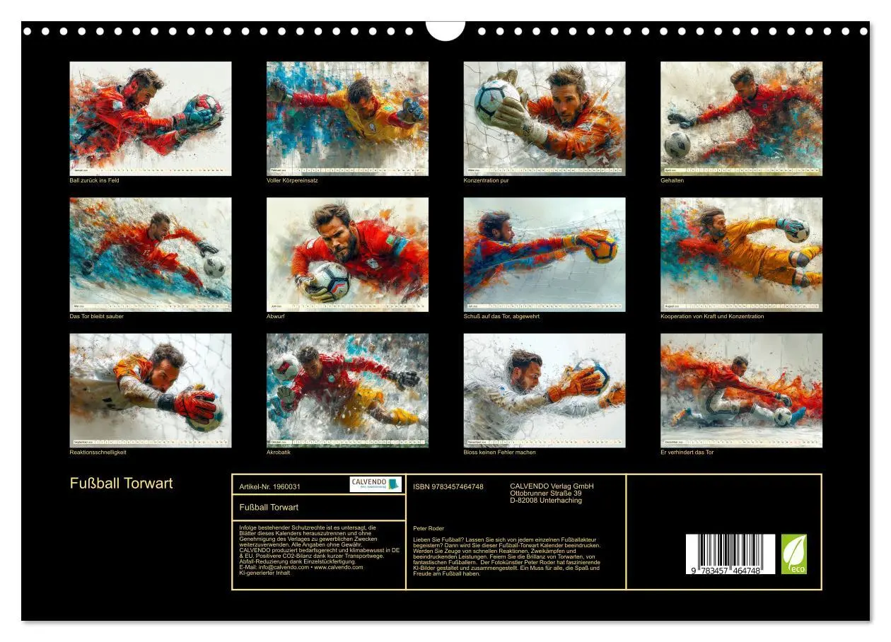 Bild: 9783457464748 | Fußball Torwart (Wandkalender 2026 DIN A3 quer), CALVENDO...