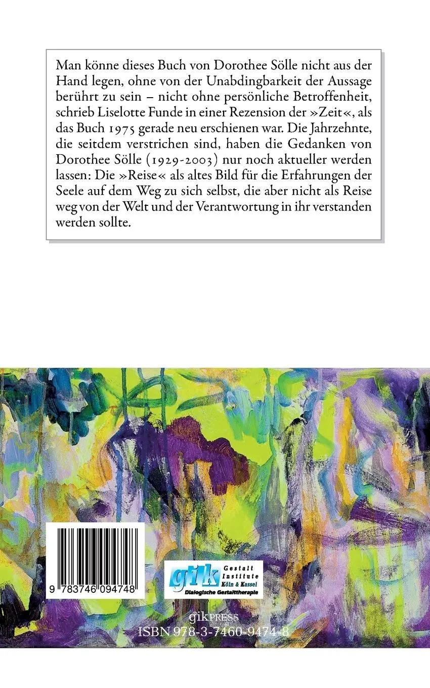 Rückseite: 9783746094748 | Die Hinreise | Zur religiösen Erfahrung | Dorothee Sölle | Taschenbuch