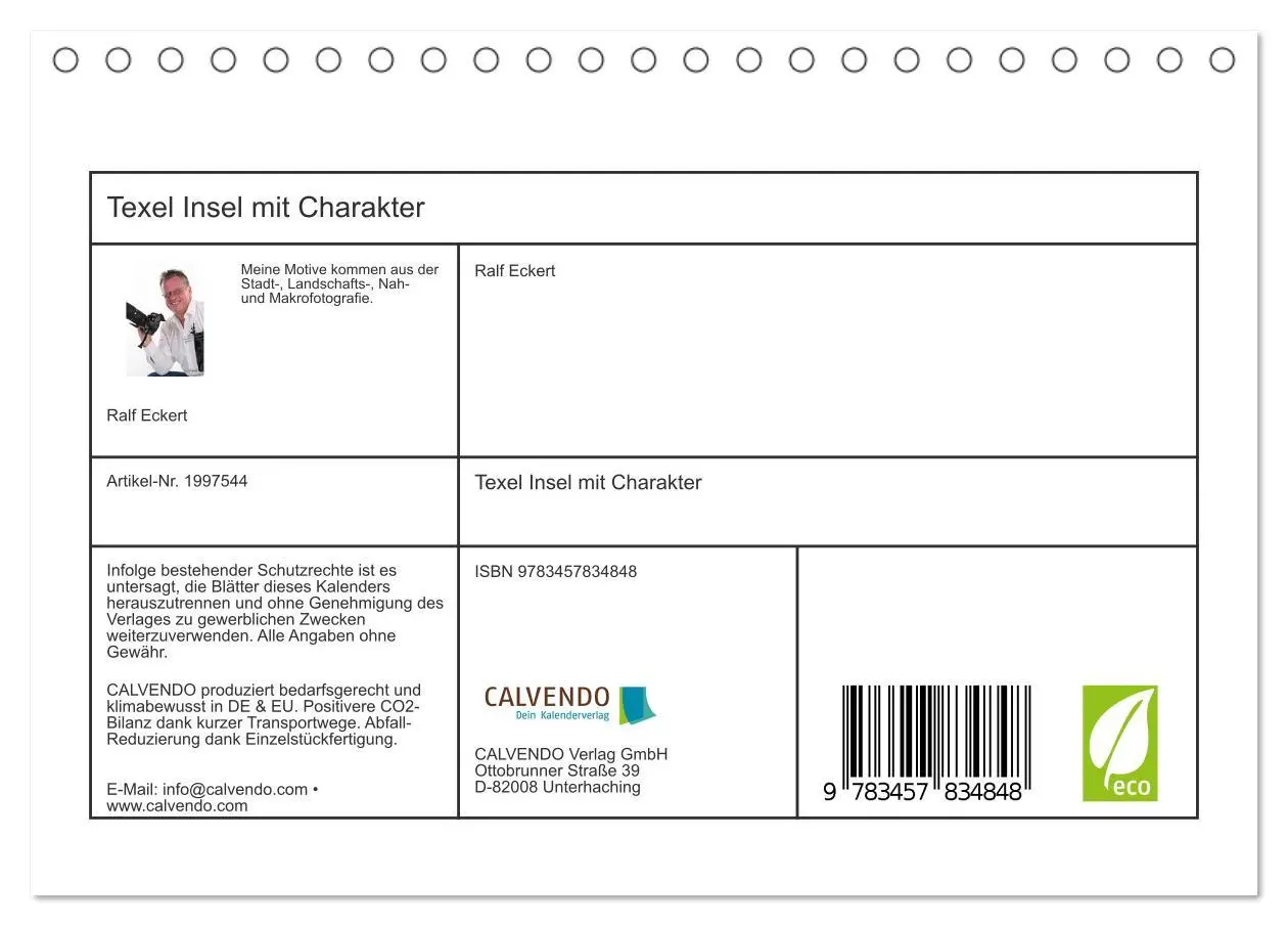 Bild: 9783457834848 | Texel Insel mit Charakter (Tischkalender 2026 DIN A5 quer),...