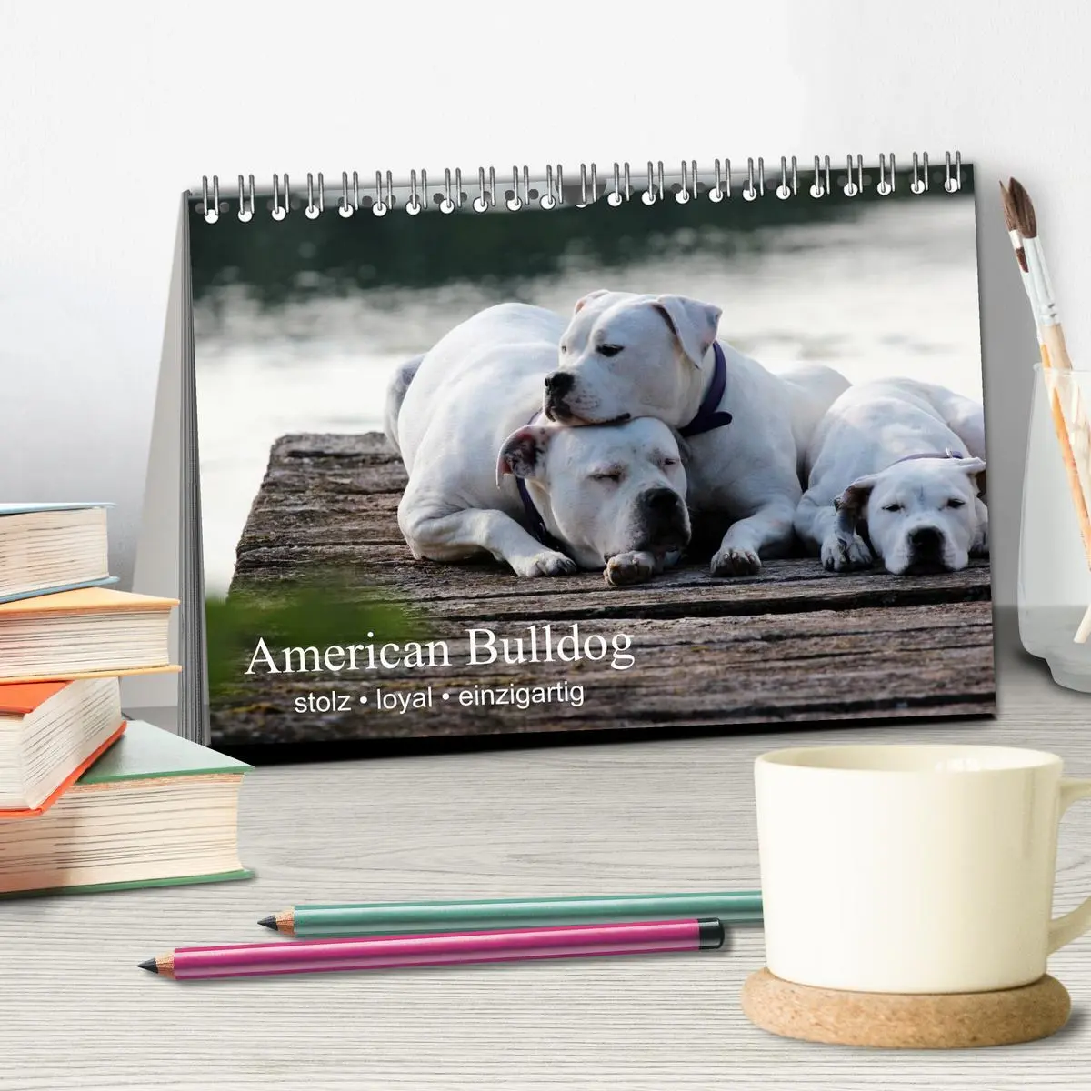 Bild: 9783516094848 | American Bulldog - stolz, loyal, einzigartig (Tischkalender 2026...