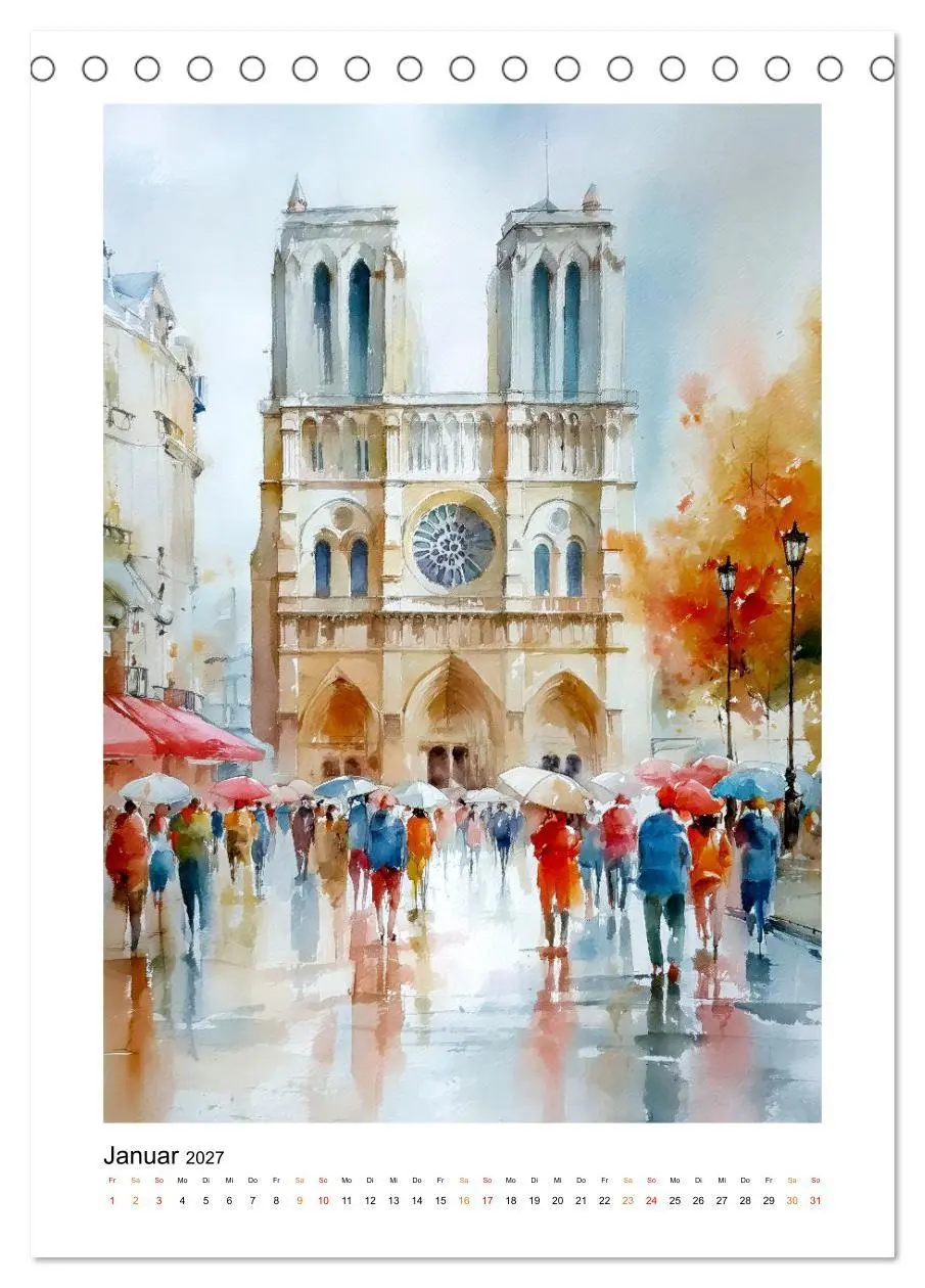 Bild: 9783516784848 | Paris Träume (Tischkalender 2027 DIN A5 hoch), CALVENDO Monatskalender