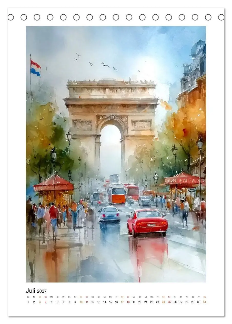 Bild: 9783516784848 | Paris Träume (Tischkalender 2027 DIN A5 hoch), CALVENDO Monatskalender