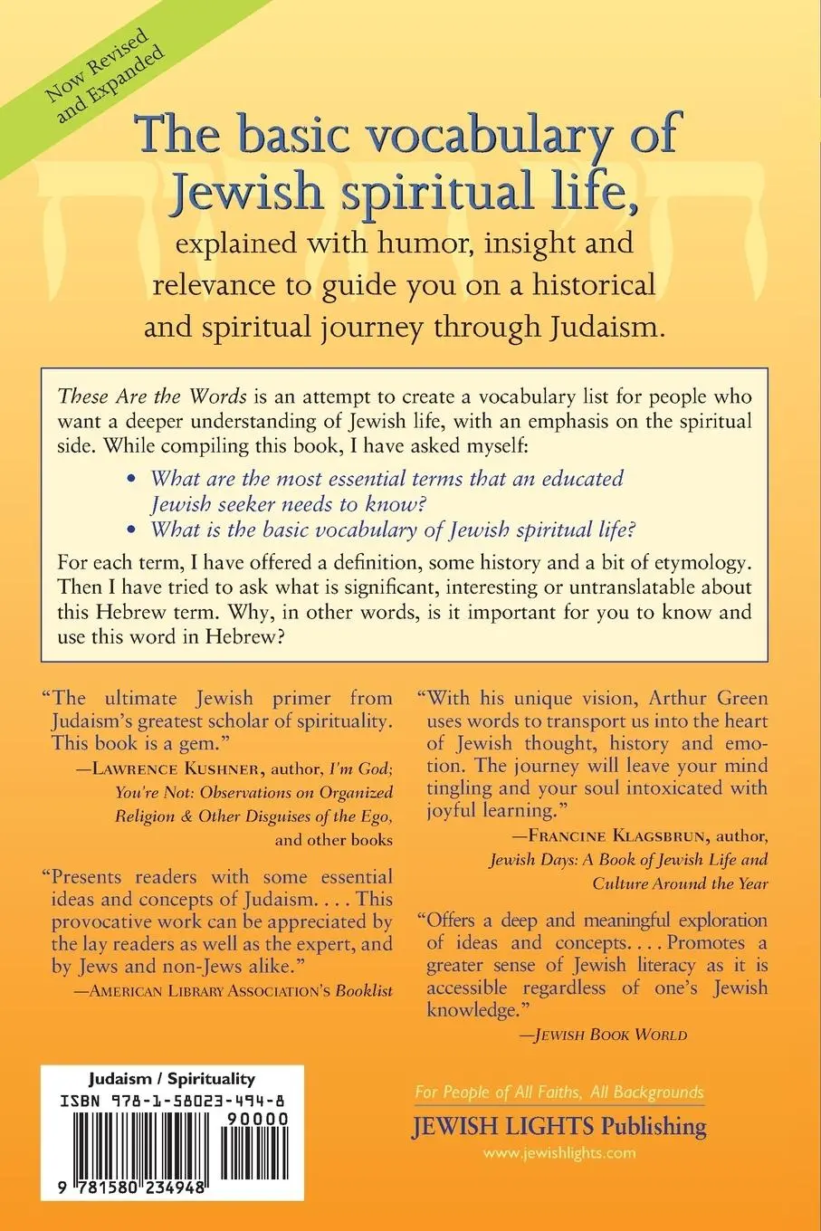 Rückseite: 9781580234948 | These are the Words (2nd Edition) | Arthur Green | Taschenbuch | 2012