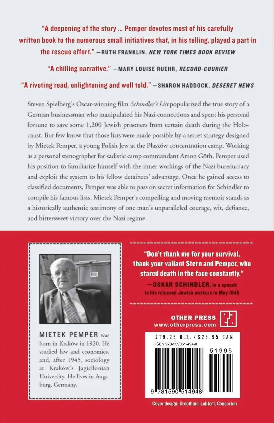 Rückseite: 9781590514948 | The Road to Rescue | The Untold Story of Schindler's List | Pemper