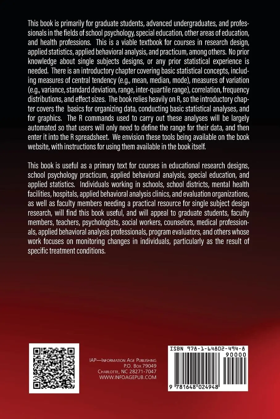 Rückseite: 9781648024948 | Applied Single Subjects Research for School Psychologists and...