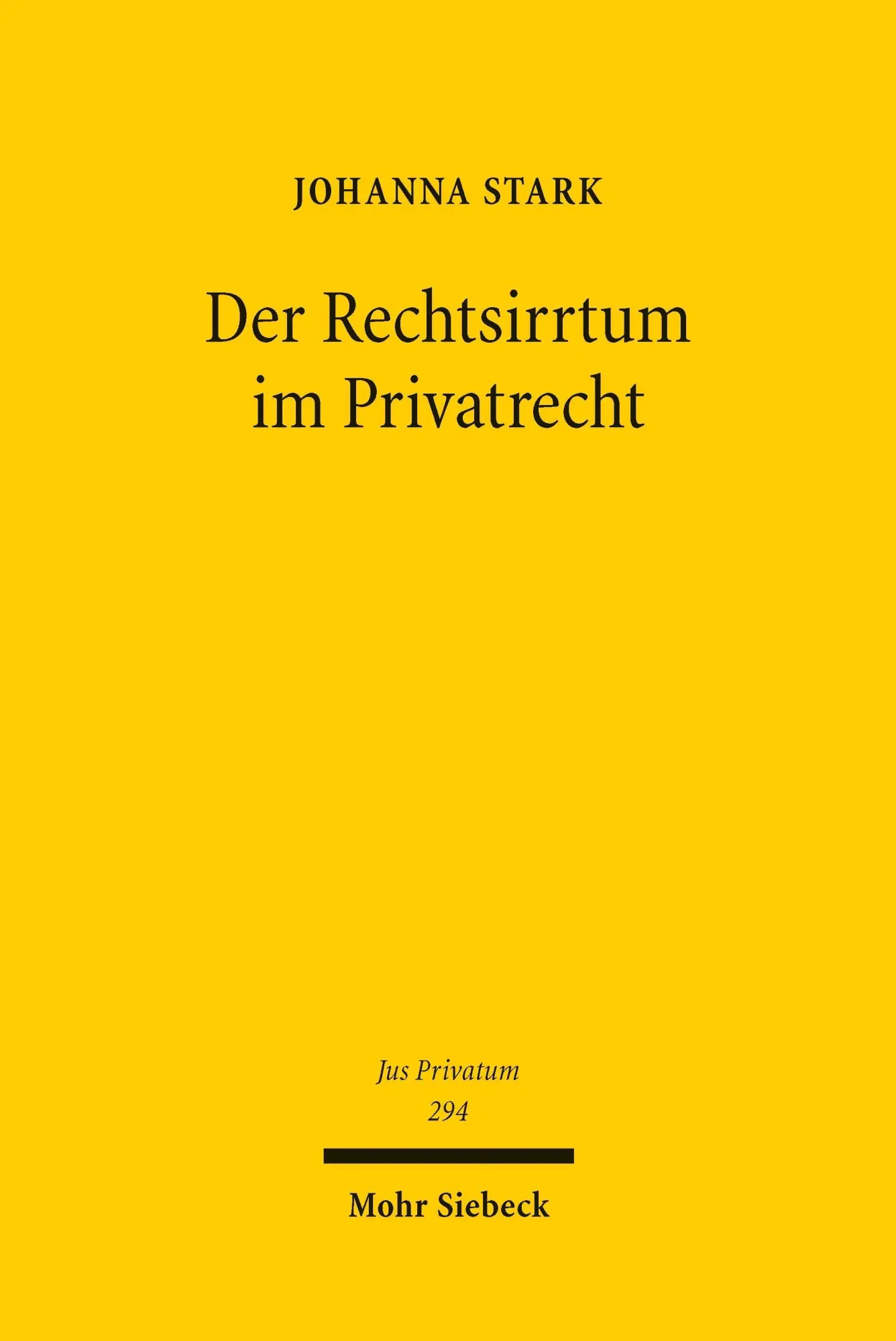 Der Rechtsirrtum im Privatrecht