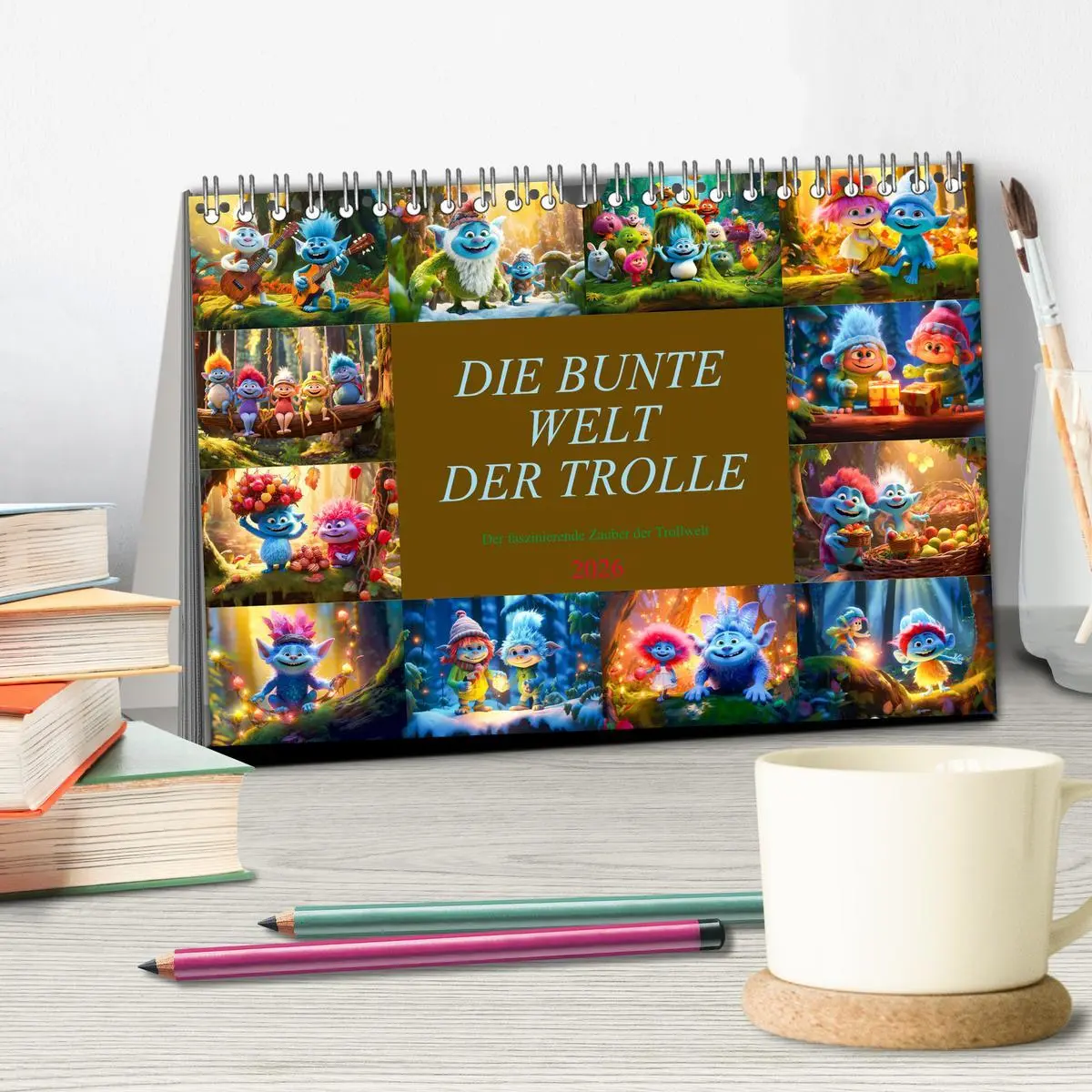 Bild: 9783457514948 | Die bunte Welt der Trolle (Tischkalender 2026 DIN A5 quer),...