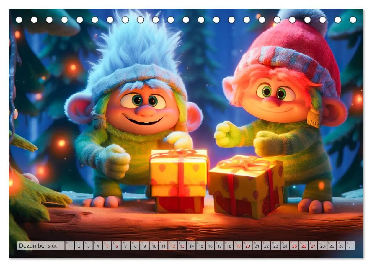 Bild: 9783457514948 | Die bunte Welt der Trolle (Tischkalender 2026 DIN A5 quer),...