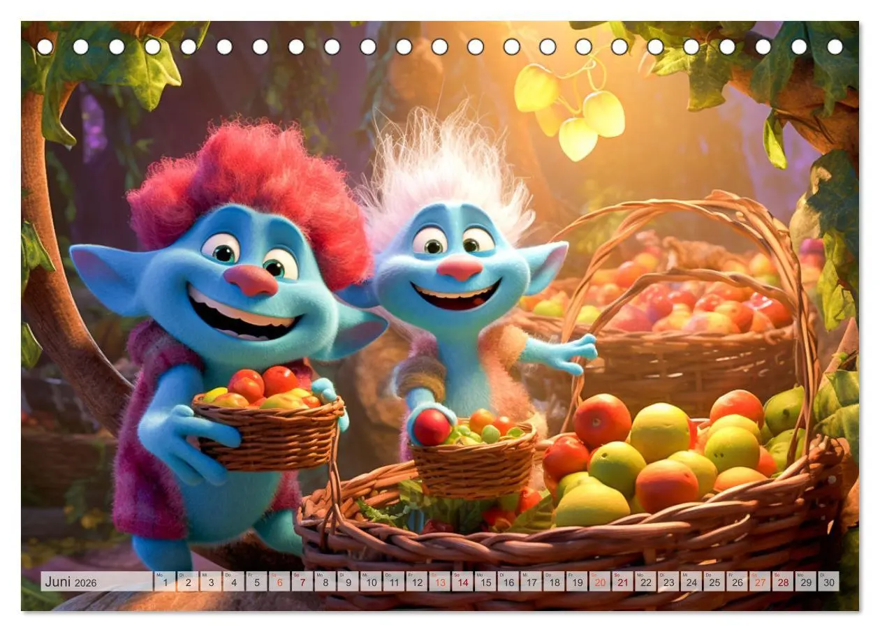 Bild: 9783457514948 | Die bunte Welt der Trolle (Tischkalender 2026 DIN A5 quer),...