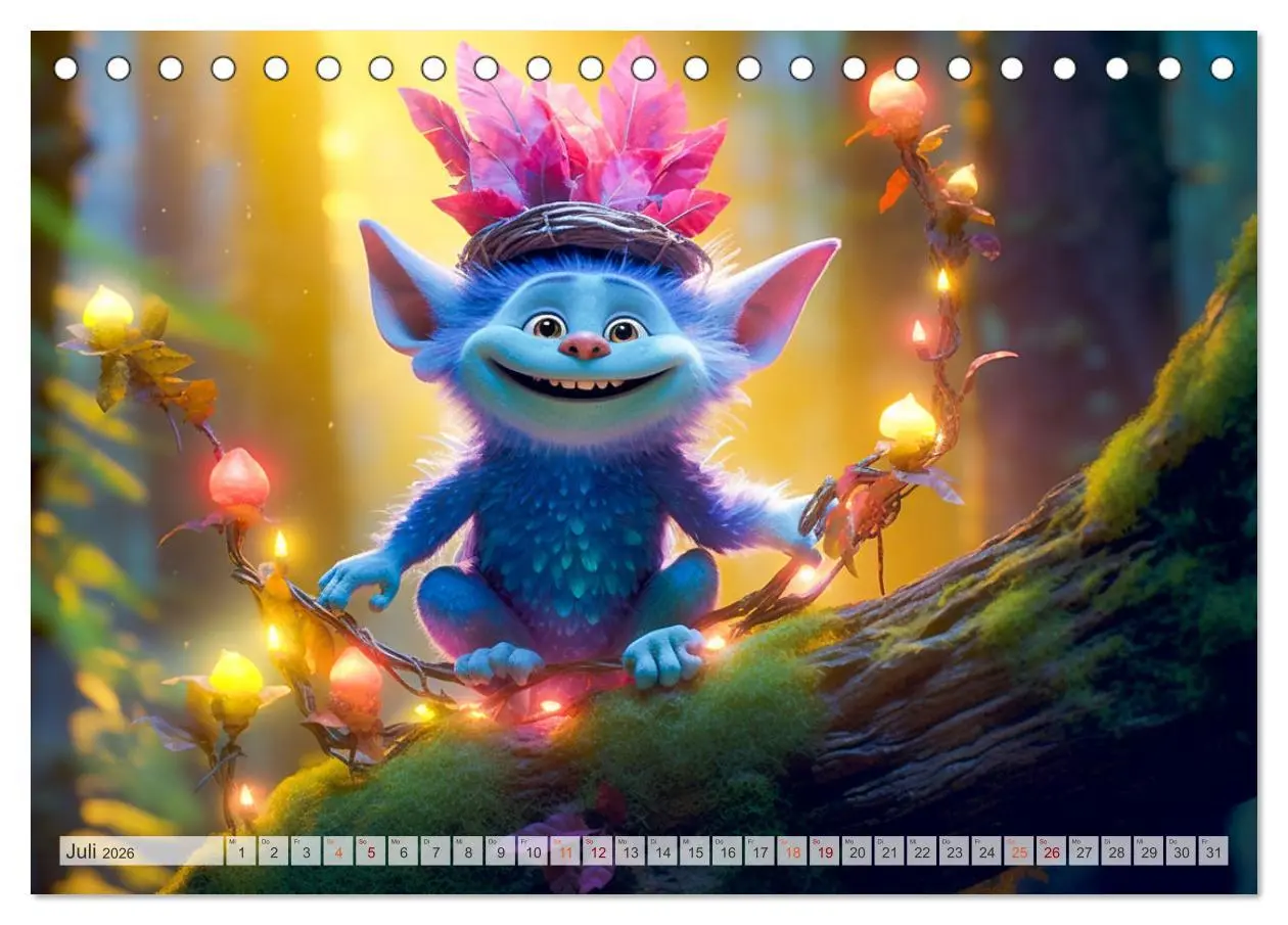 Bild: 9783457514948 | Die bunte Welt der Trolle (Tischkalender 2026 DIN A5 quer),...