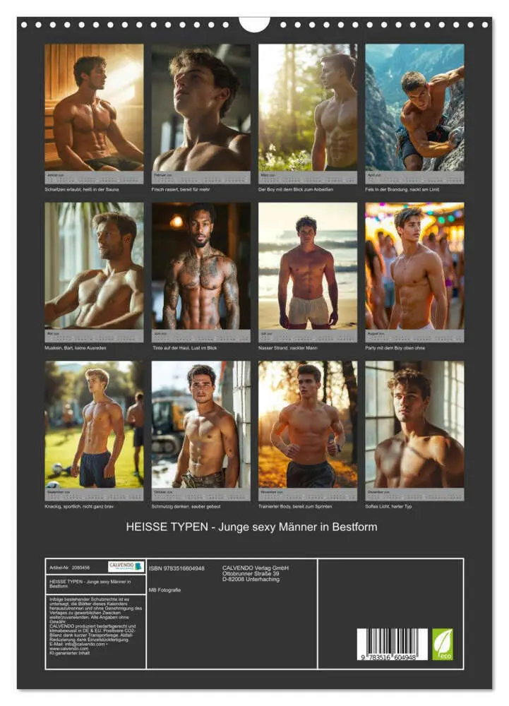 Bild: 9783516604948 | HEISSE TYPEN - Junge sexy Männer in Bestform (Wandkalender 2026 DIN...