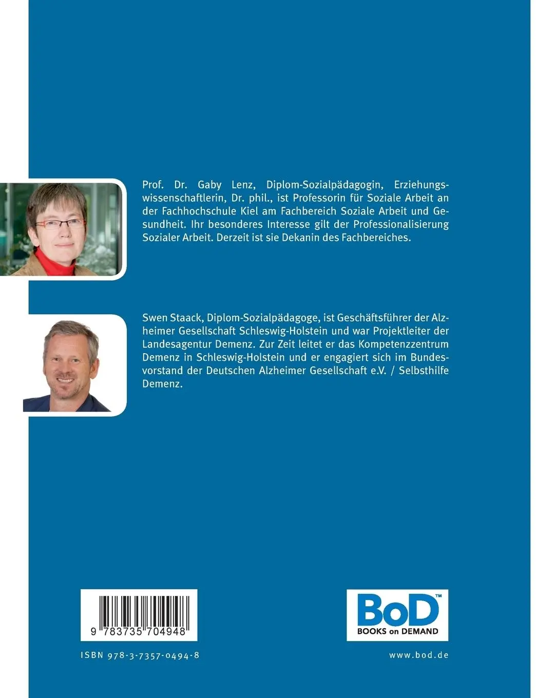 Rückseite: 9783735704948 | Demenz - Niedrigschwellige Betreuungsangebote | Gaby Lenz (u. a.)