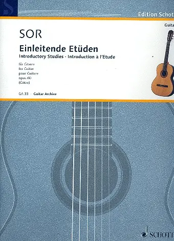 Cover: 9790001094948 | Einleitende Etudes Opus 60 | Fernando Sor | Gitarren-Archiv | Buch