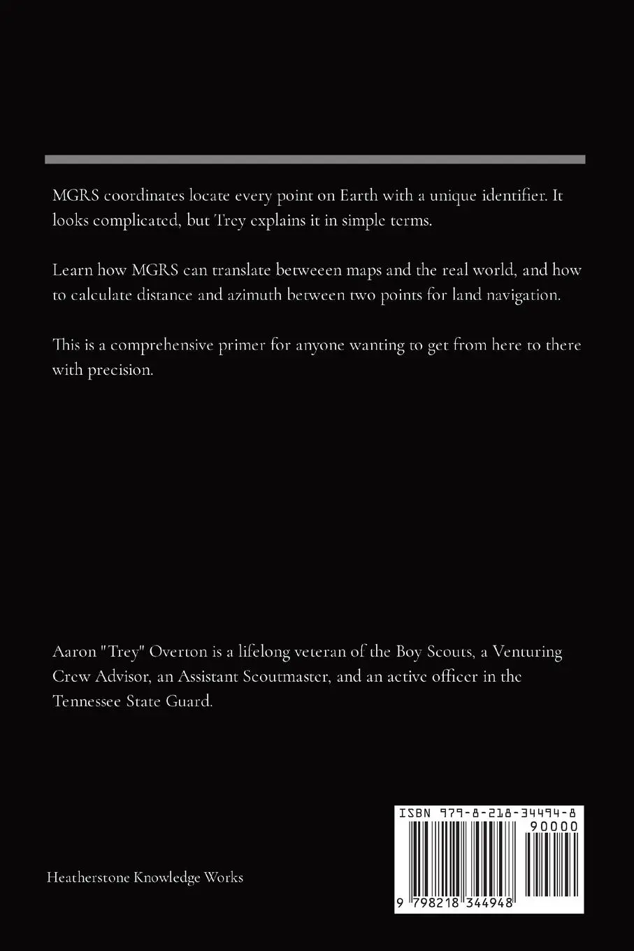 Rückseite: 9798218344948 | MGRS Explained | The Military Grid Reference System in Simple Terms