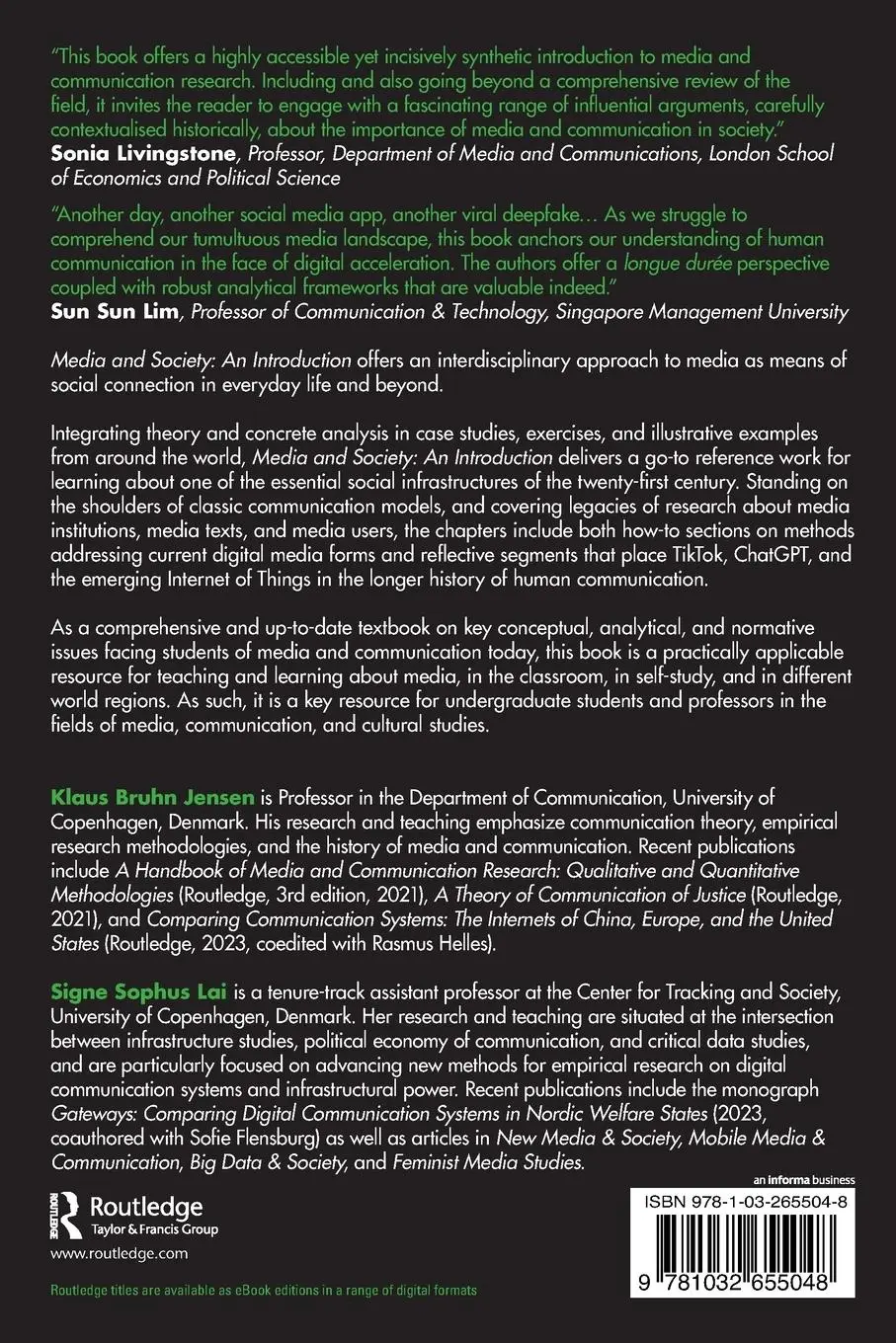Rückseite: 9781032655048 | Media and Society | An Introduction | Klaus Bruhn Jensen (u. a.)