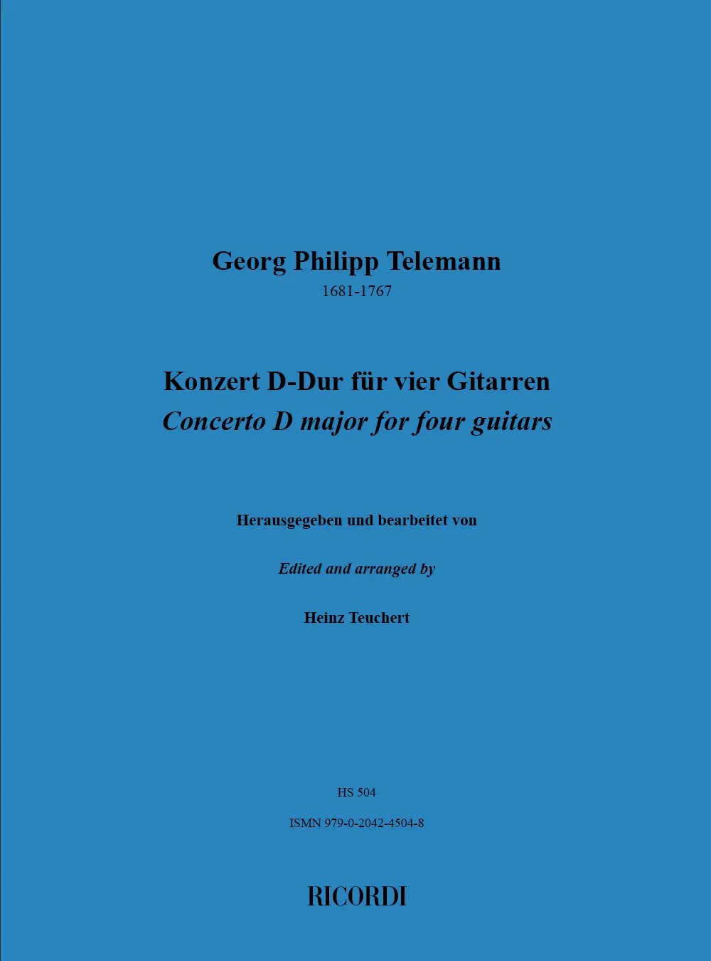 Cover: 9790204245048 | Konzert D-Dur | Georg Philipp Telemann | Partitur + Stimmen