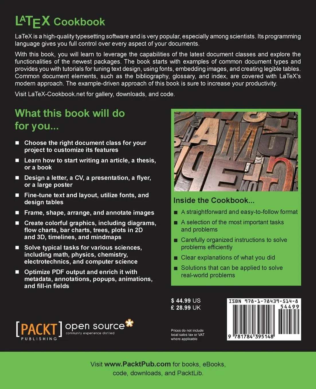 Rückseite: 9781784395148 | LaTeX Cookbook | Stefan Kottwitz | Taschenbuch | Englisch | 2015