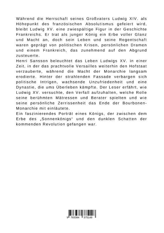 Bild: 9783384375148 | Ludwig XV.: Zwischen Pracht und Verfall - Der Kampf um den Erhalt...