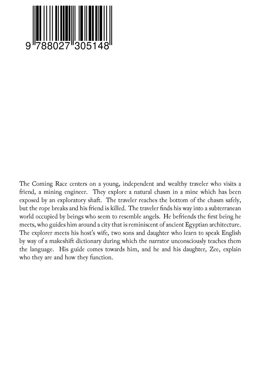 Rückseite: 9788027305148 | The Coming Race | Dystopian Sci-Fi Novel | Edward Bulwer-Lytton | Buch