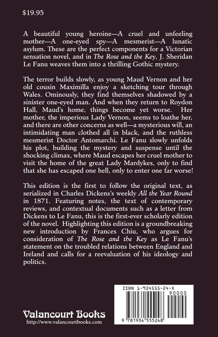 Rückseite: 9781934555248 | The Rose and the Key | Joseph Sheridan Le Fanu | Taschenbuch | 2007