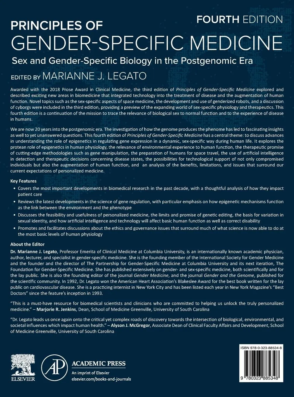 Rückseite: 9780323885348 | Principles of Gender-Specific Medicine | Marianne Legato J | Buch