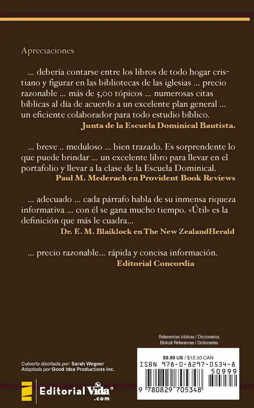 Rückseite: 9780829705348 | Diccionario manual de la Biblia | Merrill C. Tenney | Taschenbuch
