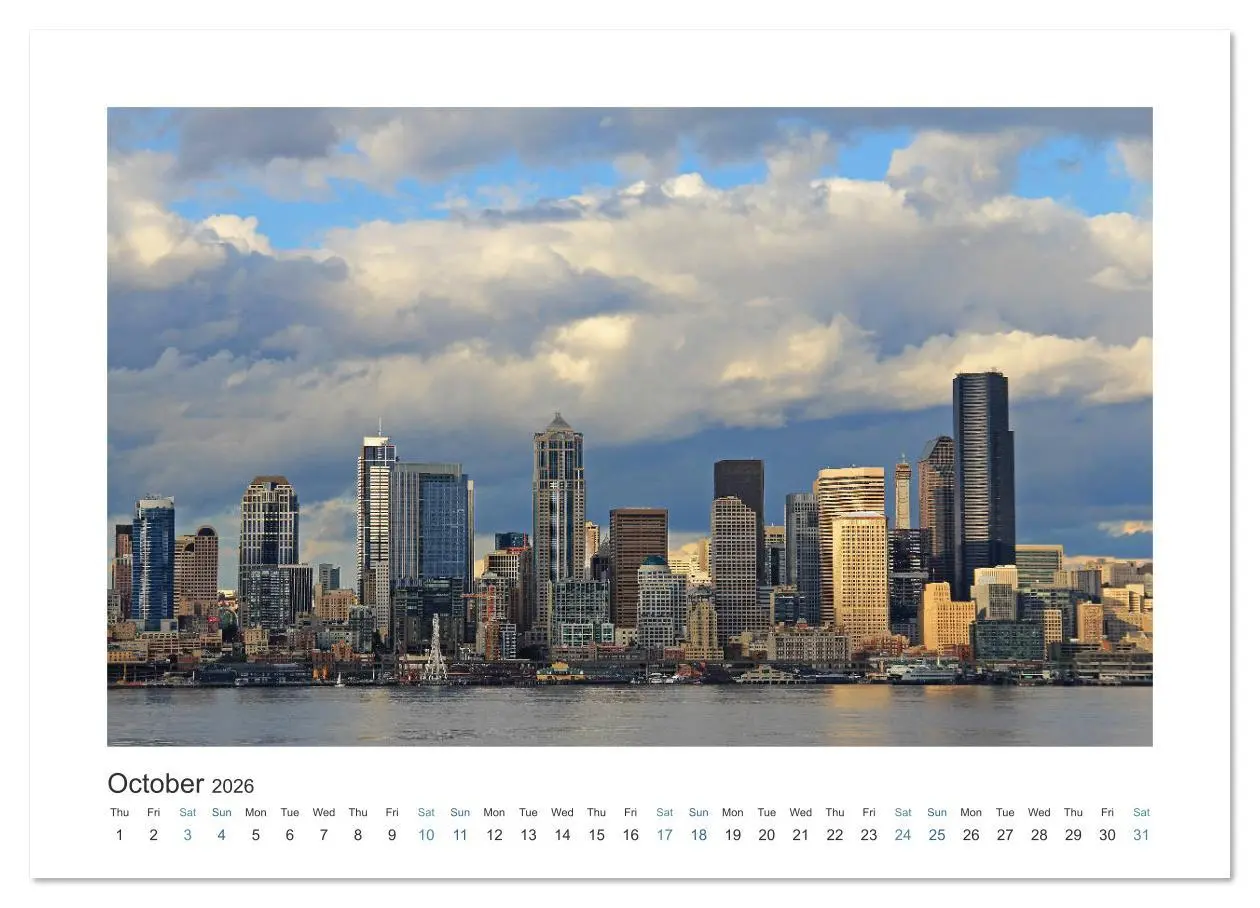 Bild: 9783516565348 | Seattle (Wall Calendar 2026 DIN A4 landscape), CALVENDO 12 Month...