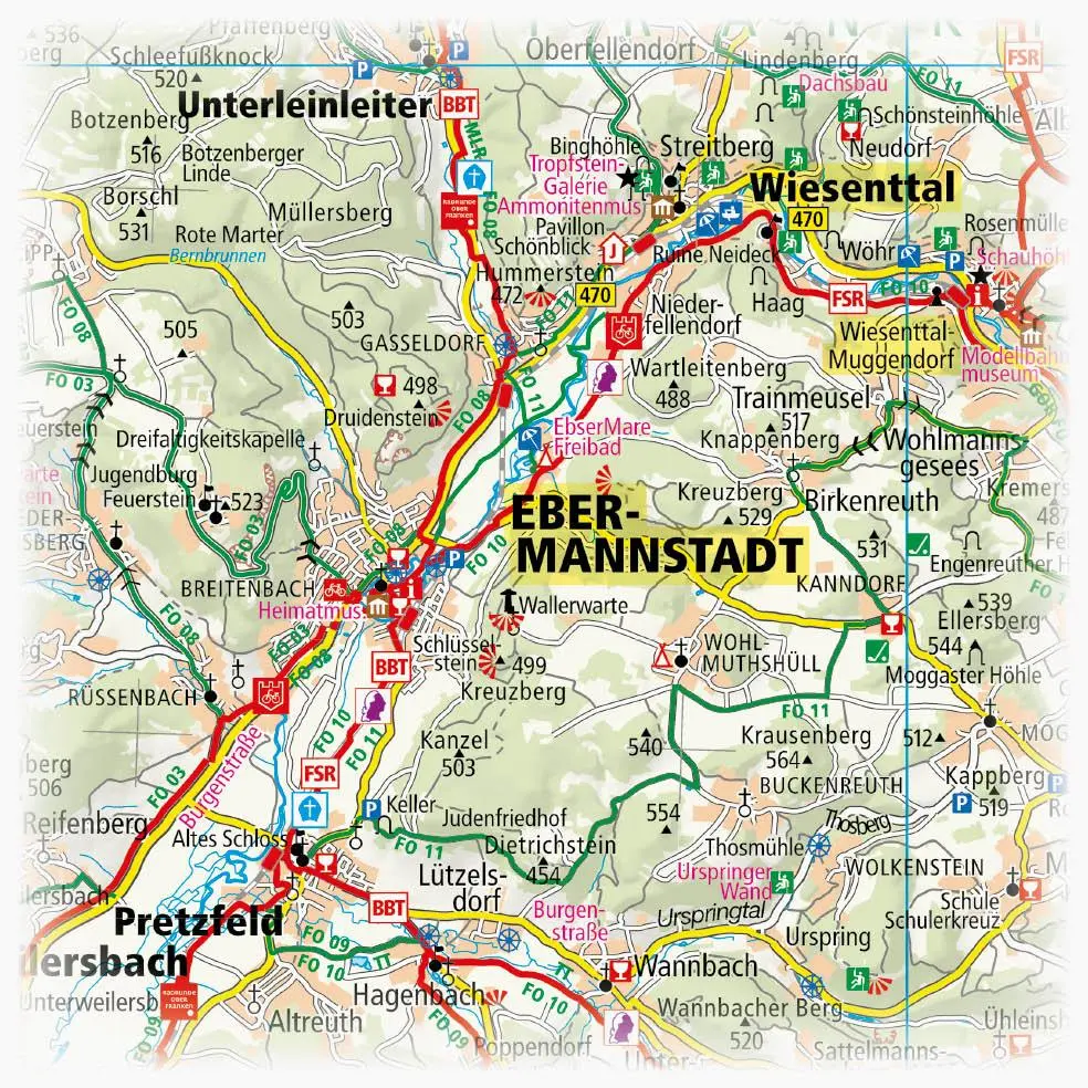 Bild: 9783747305348 | Fränkische Schweiz, Bamberg - Bayreuth, Forchheim - Erlangen 1:100 000