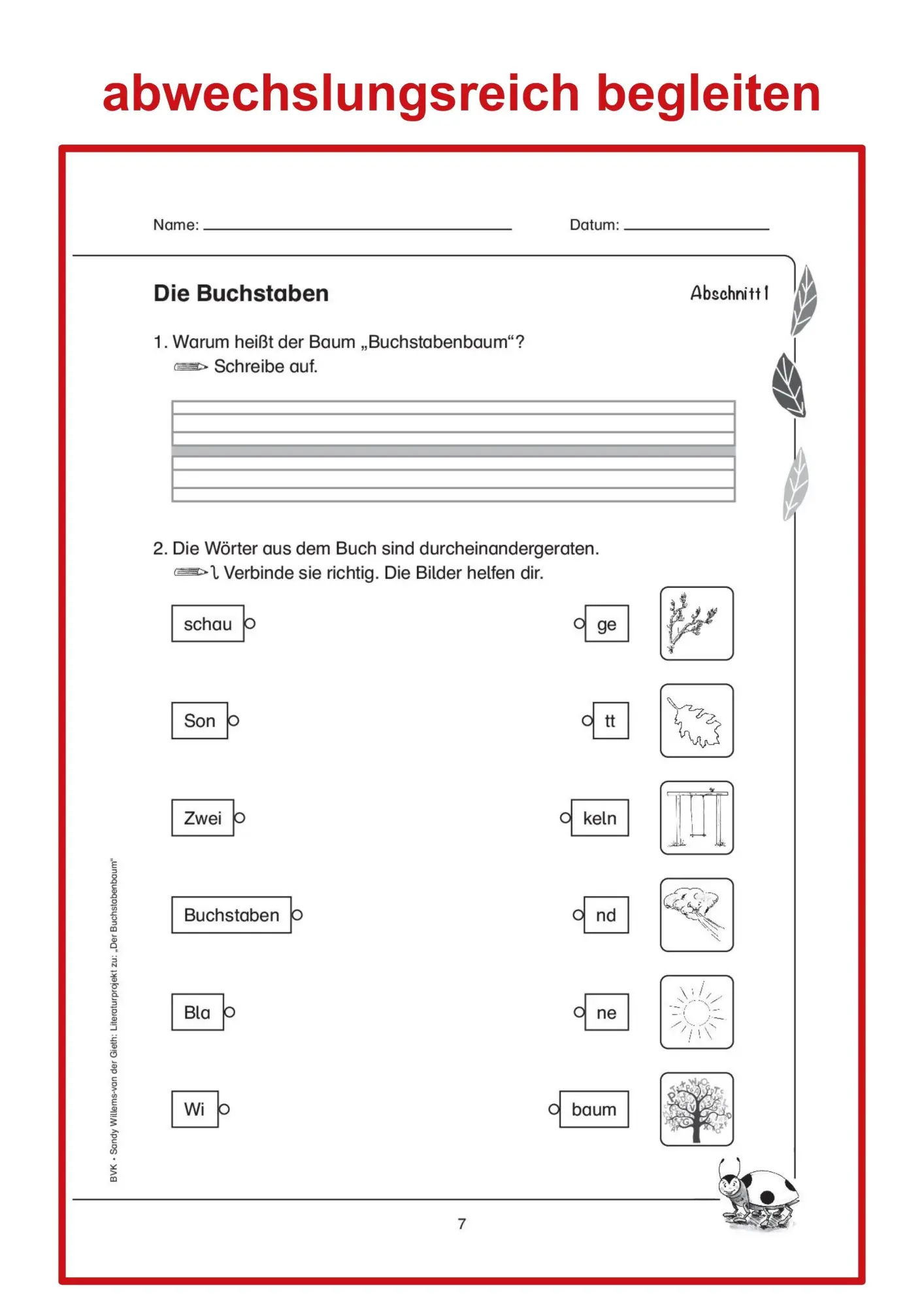 Bild: 9783867405348 | Literaturprojekt zu "Der Buchstabenbaum" | Sandy Willems-van der Gieth