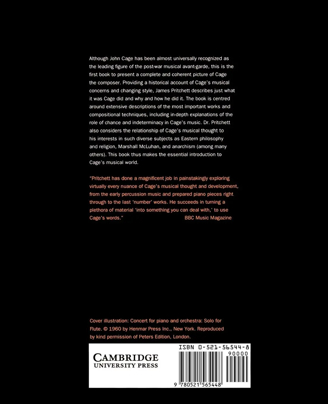 Rückseite: 9780521565448 | The Music of John Cage | James Pritchett | Taschenbuch | Buch | 1996