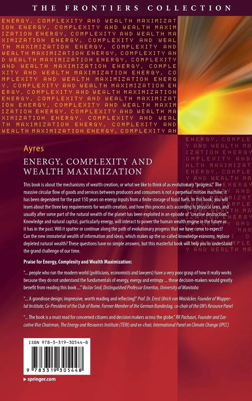 Rückseite: 9783319305448 | Energy, Complexity and Wealth Maximization | Robert Ayres | Buch | xxv