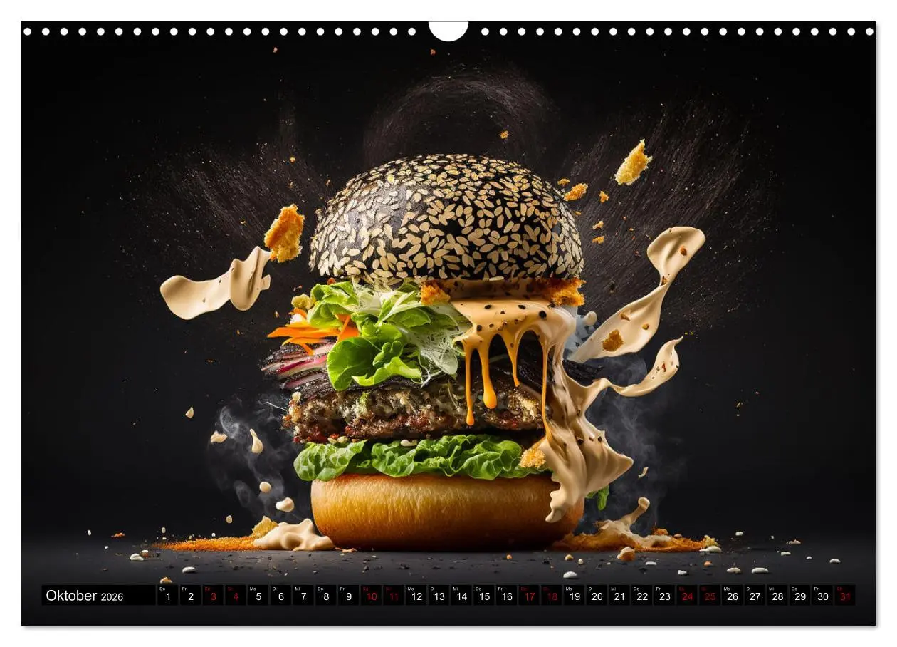 Bild: 9783457535448 | Burgerfood (Wandkalender 2026 DIN A3 quer), CALVENDO Monatskalender