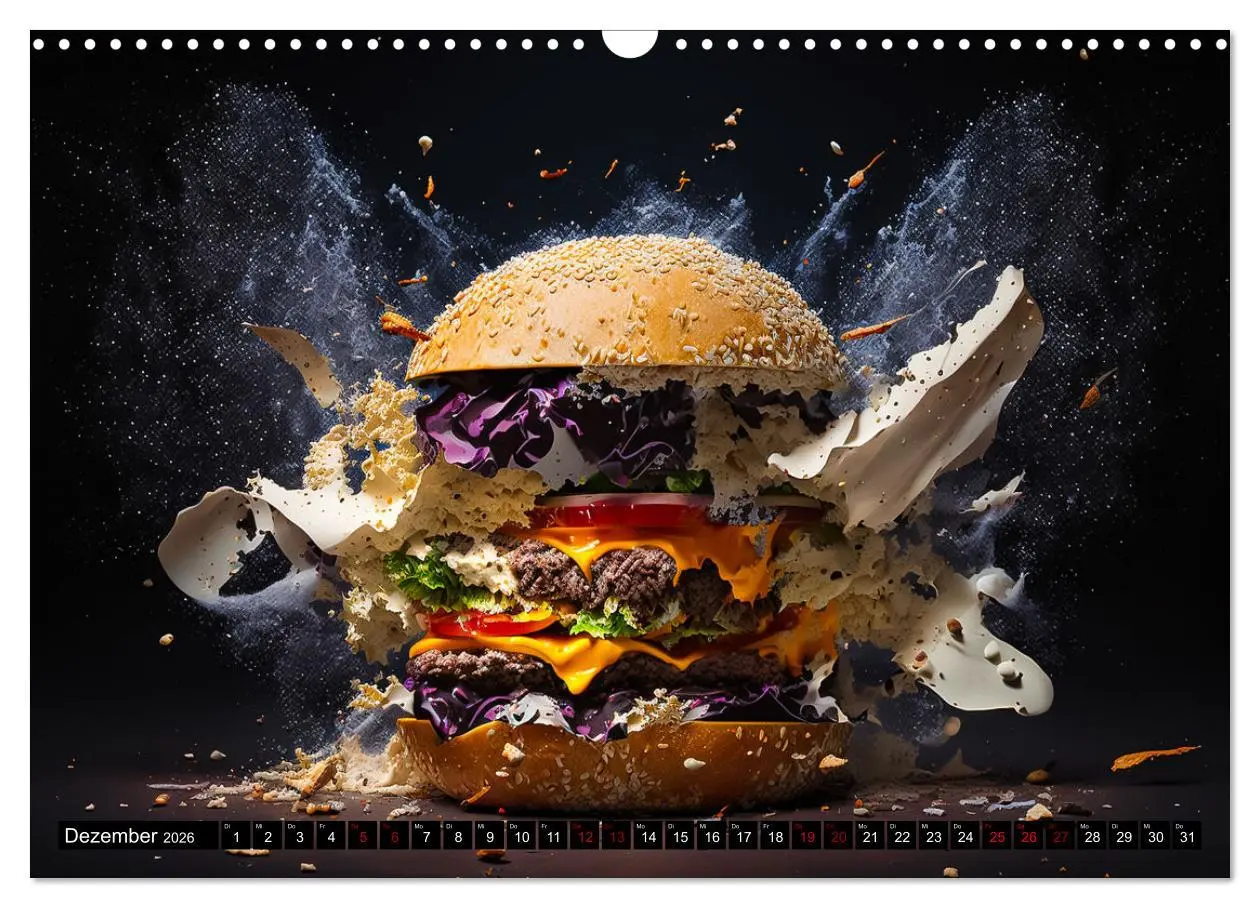 Bild: 9783457535448 | Burgerfood (Wandkalender 2026 DIN A3 quer), CALVENDO Monatskalender