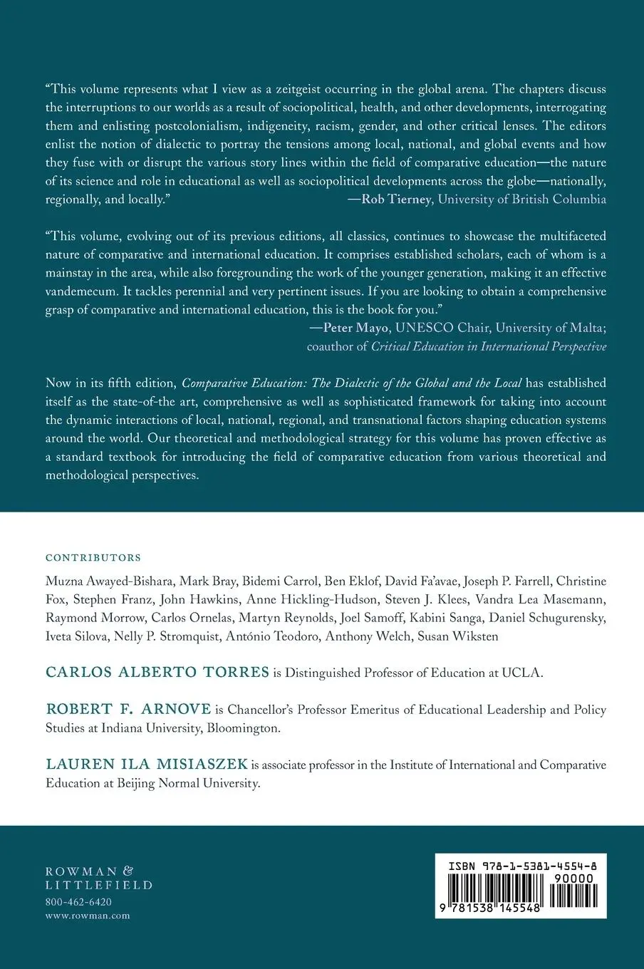 Rückseite: 9781538145548 | Comparative Education | The Dialectic of the Global and the Local