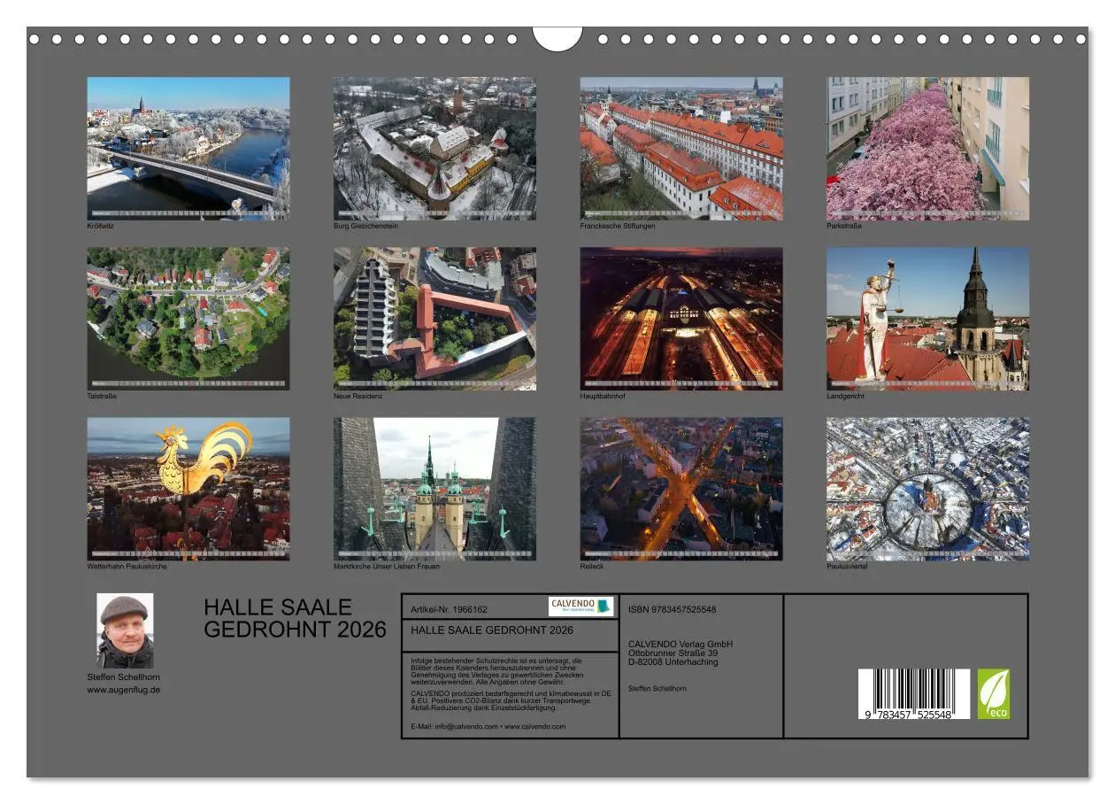 Bild: 9783457525548 | HALLE SAALE GEDROHNT 2026 (Wandkalender 2026 DIN A3 quer), CALVENDO...