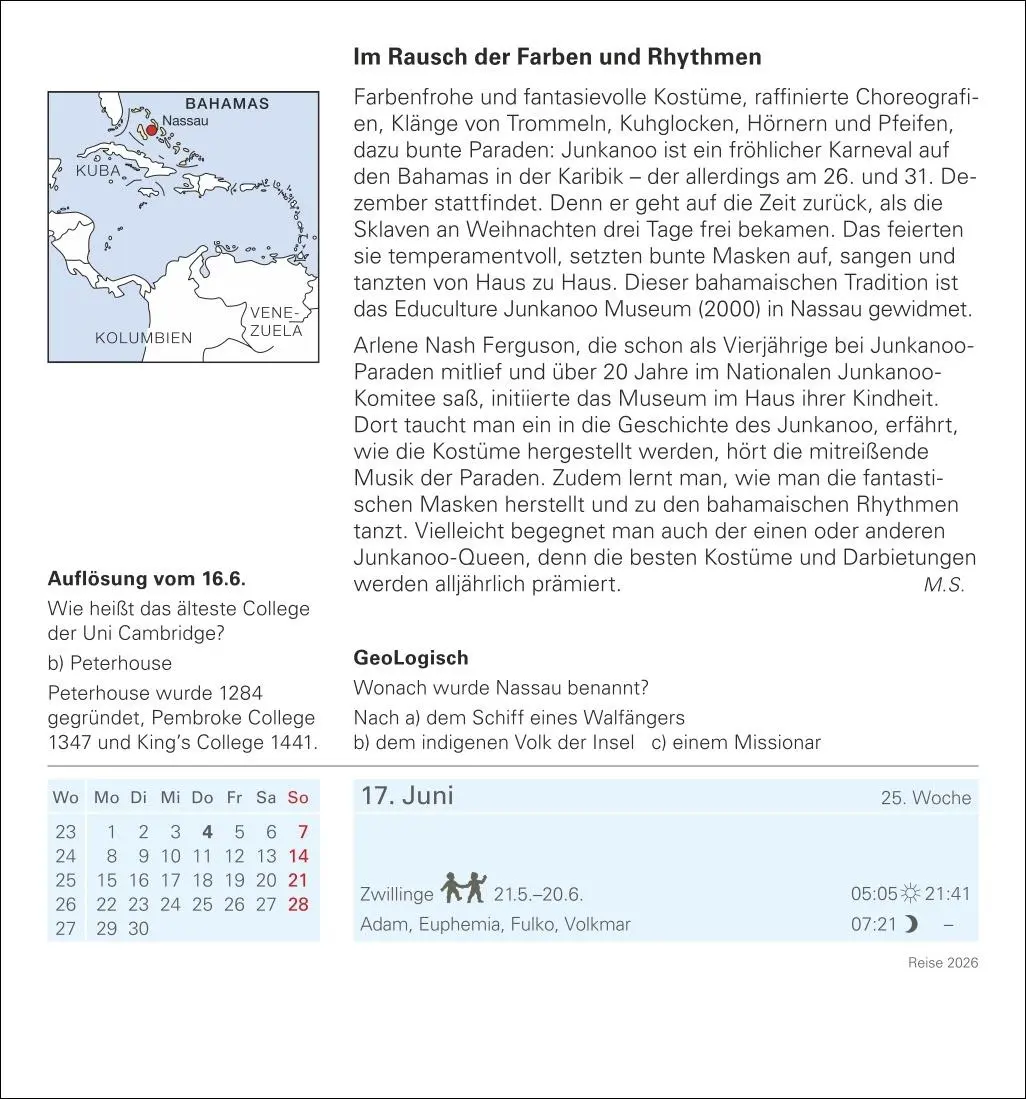 Bild: 9783840035548 | Reise Tagesabreißkalender 2026 - Kulturkalender - Städte, Menschen,...