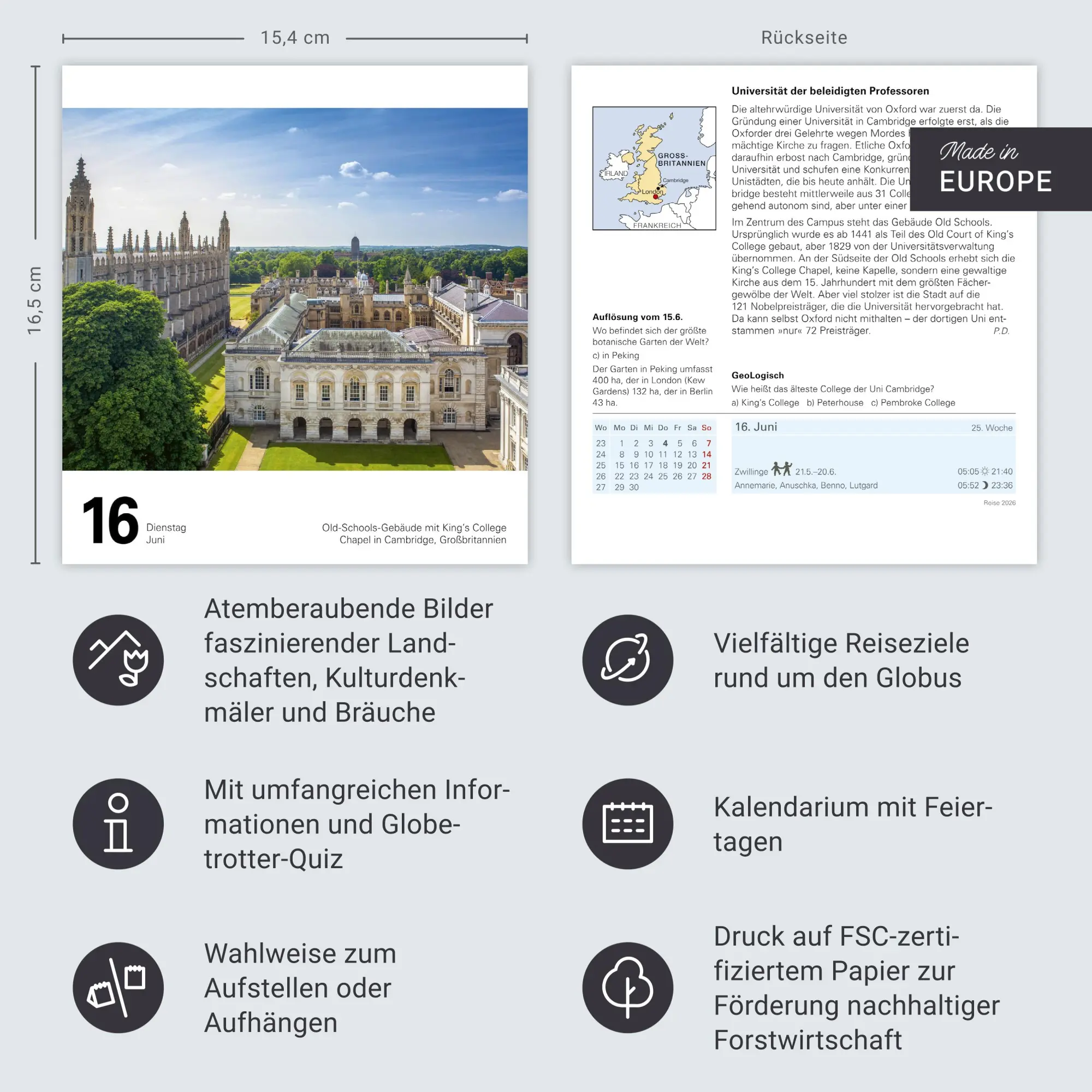Bild: 9783840035548 | Reise Tagesabreißkalender 2026 - Kulturkalender - Städte, Menschen,...