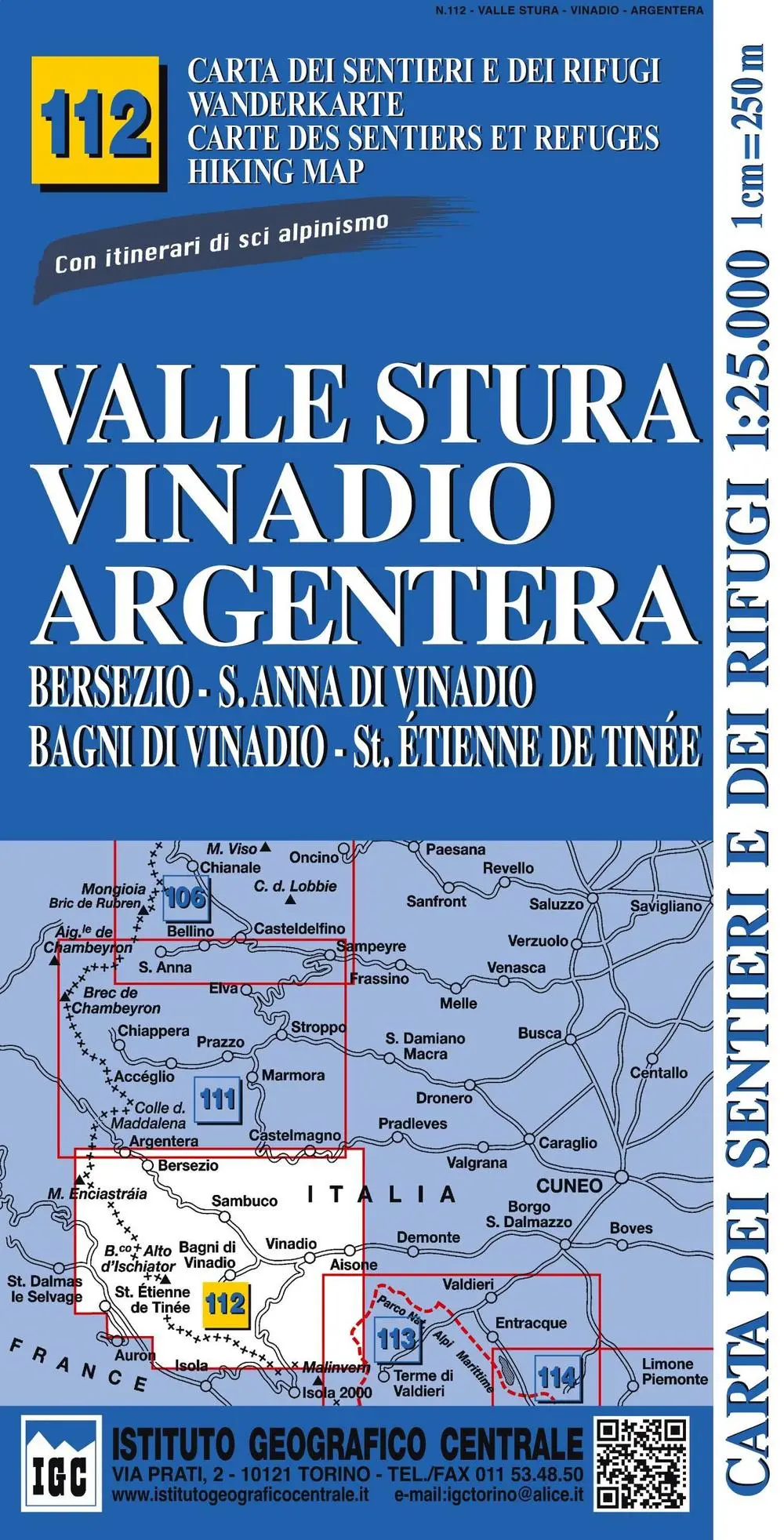 Cover: 9788896455548 | Carta n. 112 Valle Stura, Vinadio Argentera 1:25.000. Carta dei...