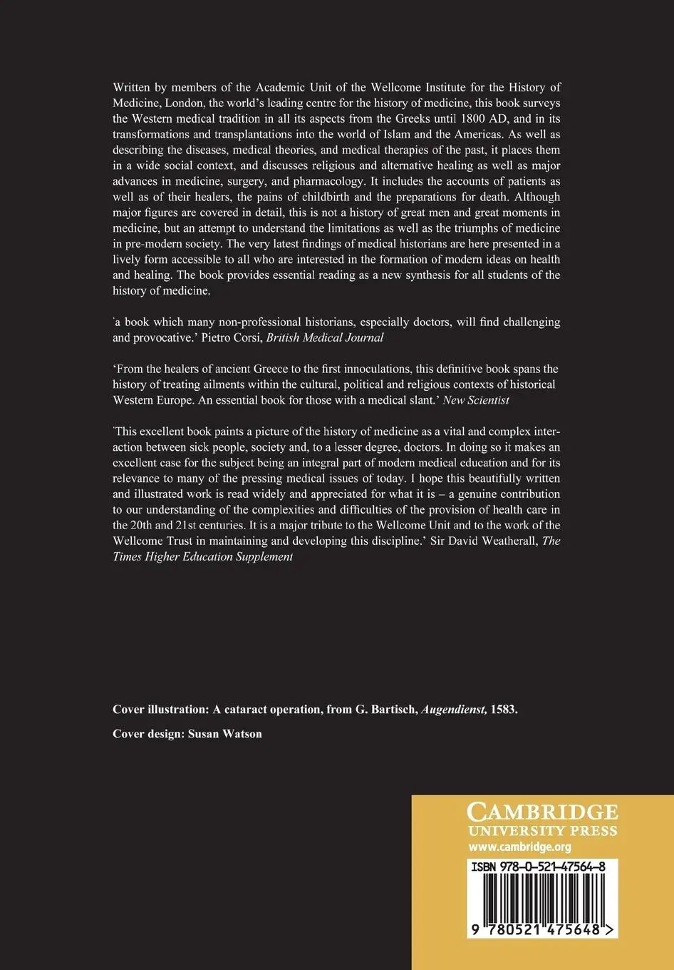 Rückseite: 9780521475648 | The Western Medical Tradition | 800 BC to Ad 1800 | L. Conrad (u. a.)