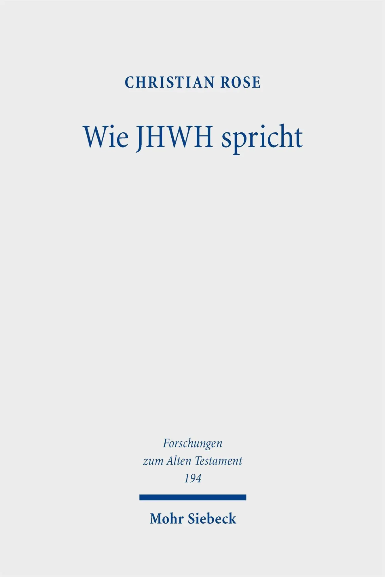 Wie JHWH spricht