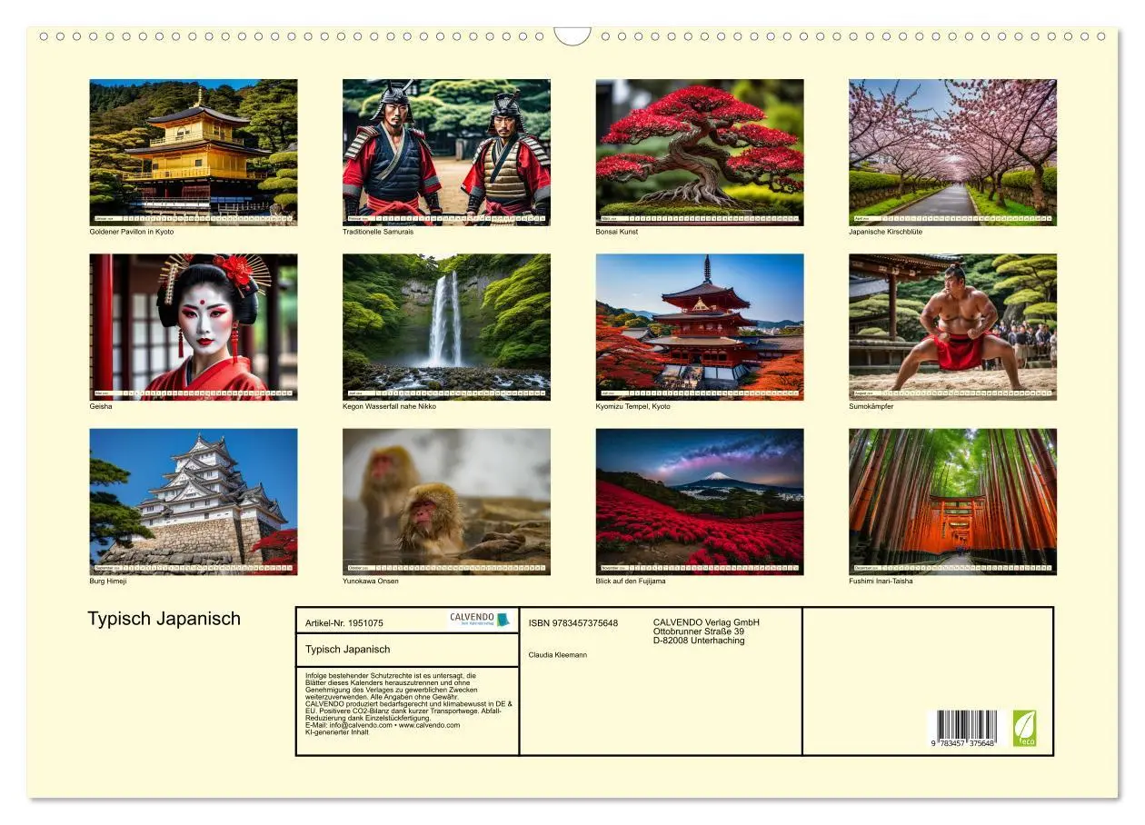 Bild: 9783457375648 | Typisch Japanisch (Wandkalender 2026 DIN A2 quer), CALVENDO...