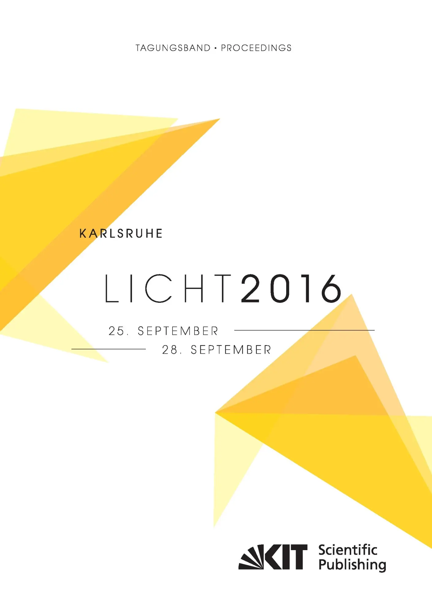 Cover: 9783731505648 | LICHT 2016 : Karlsruhe, 25. - 28. September ; Tagungsband -...