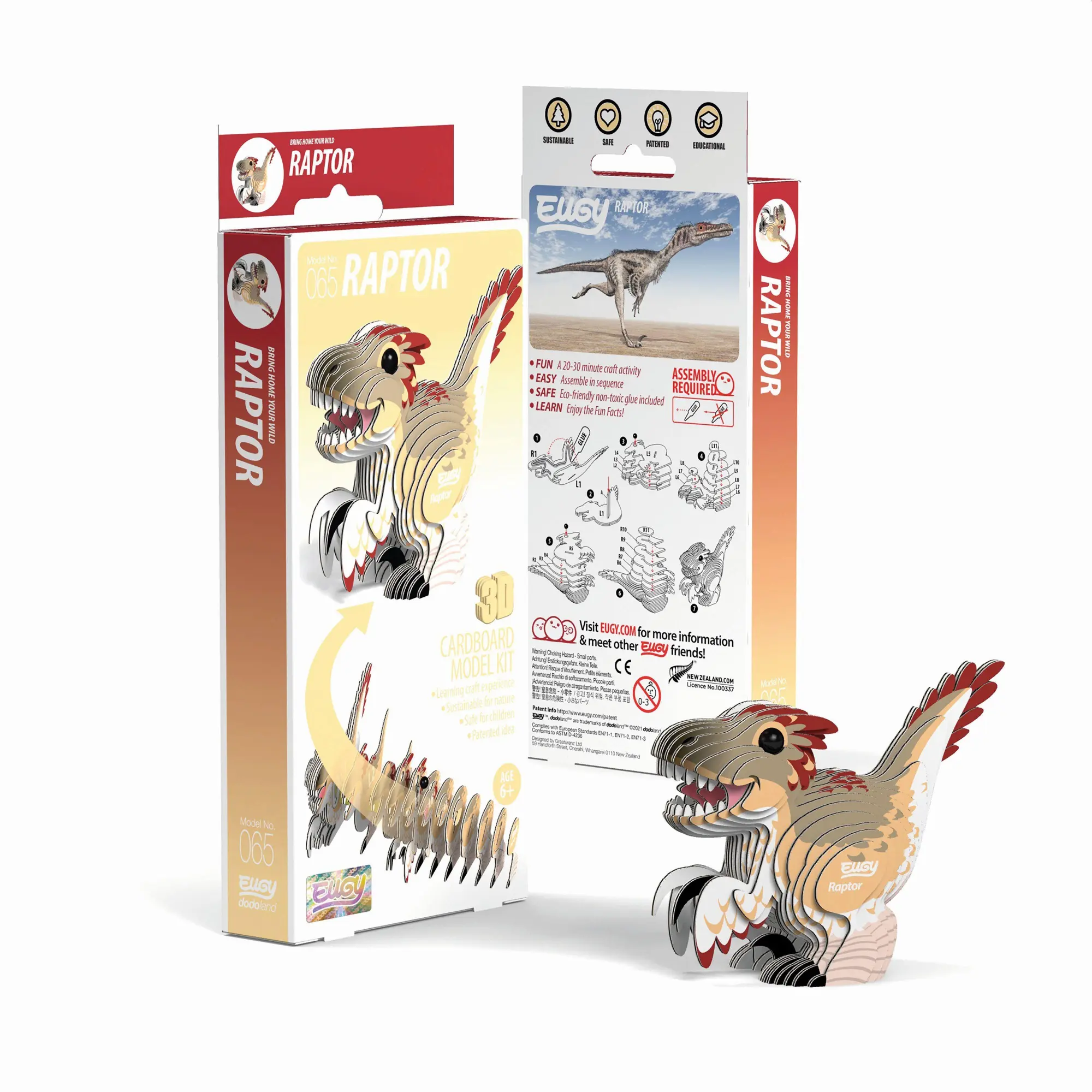 Cover: 9421903005748 | EUGY - 3D Bastelset Raptor | Eugy | Kit (Bastelset) | 650065 | Deutsch