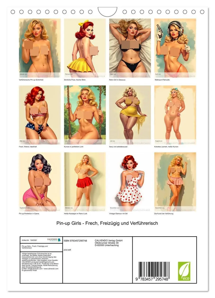 Bild: 9783457295748 | Pin-up Girls - Frech, Freizügig und Verführerisch (Wandkalender...