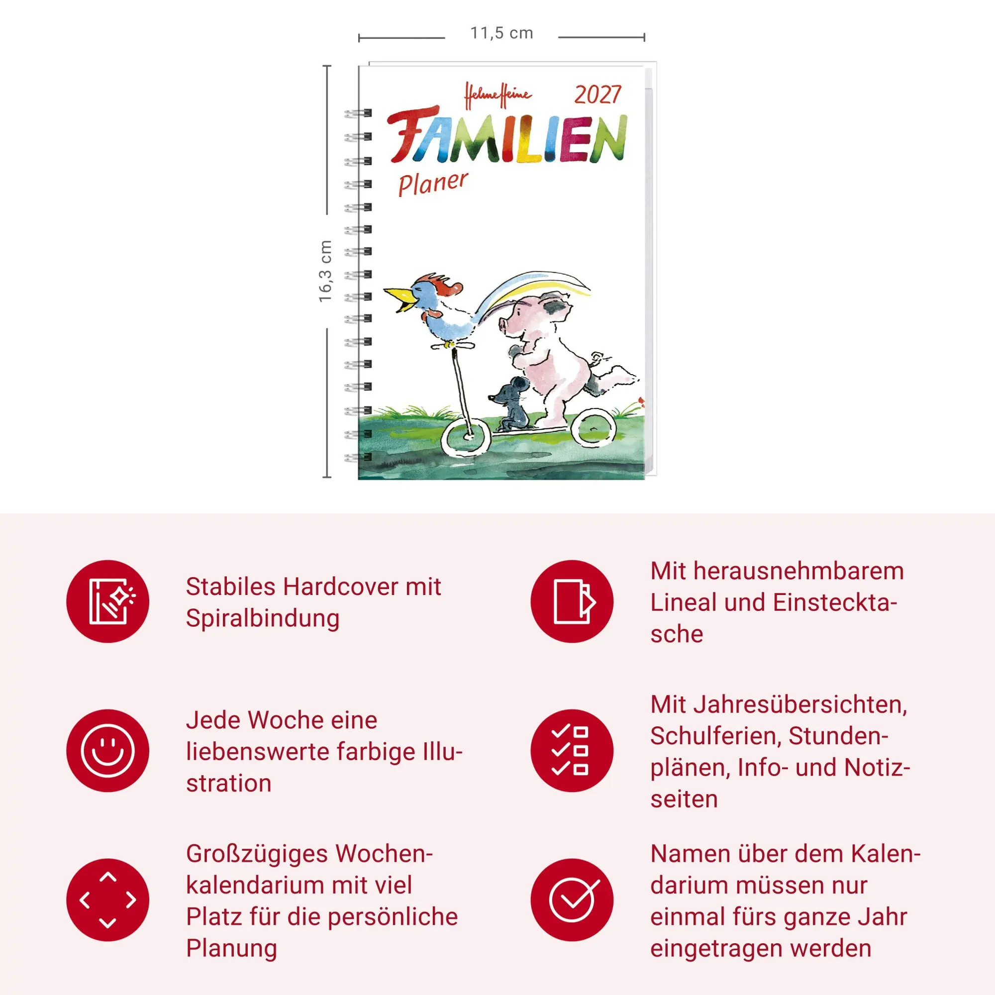 Bild: 9783756415748 | Helme Heine: Familienplaner-Buch A6 2027 | Helme Heine | Taschenbuch