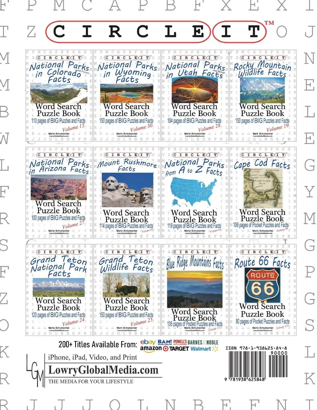 Rückseite: 9781938625848 | Circle It, National Parks from A to Z Facts, Word Search, Puzzle Book