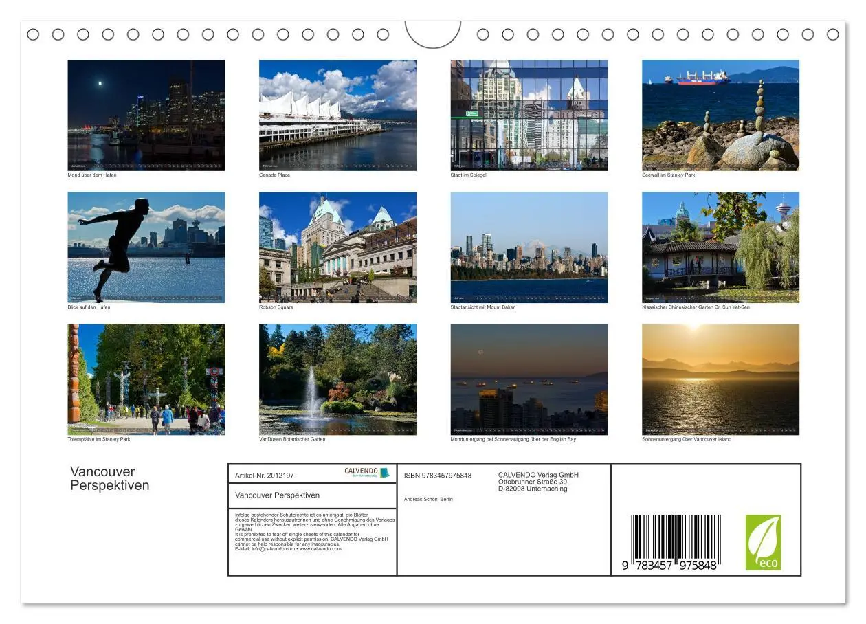 Bild: 9783457975848 | Vancouver Perspektiven (Wandkalender 2026 DIN A4 quer), CALVENDO...