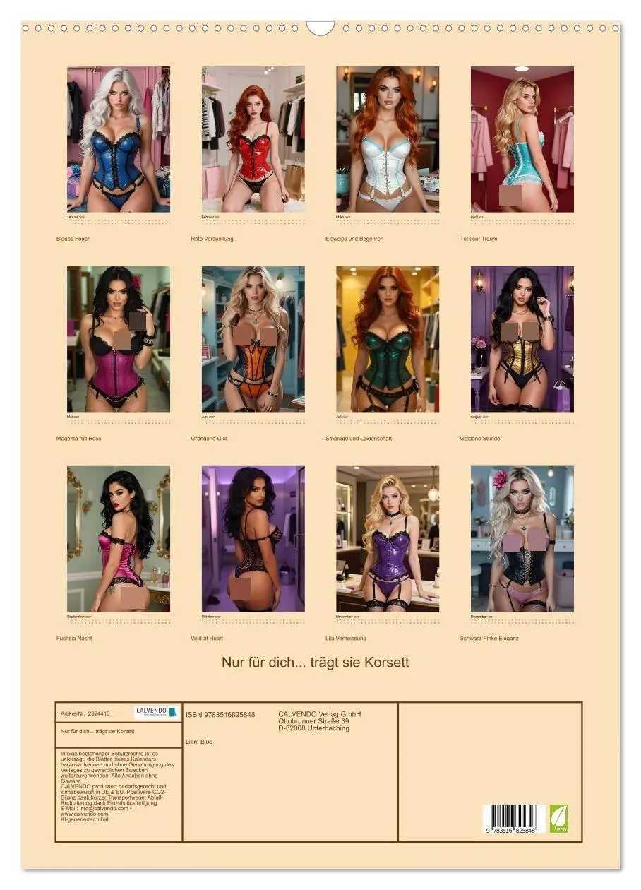 Bild: 9783516825848 | Nur für dich... trägt sie Korsett (Wandkalender 2027 DIN A2 hoch),...