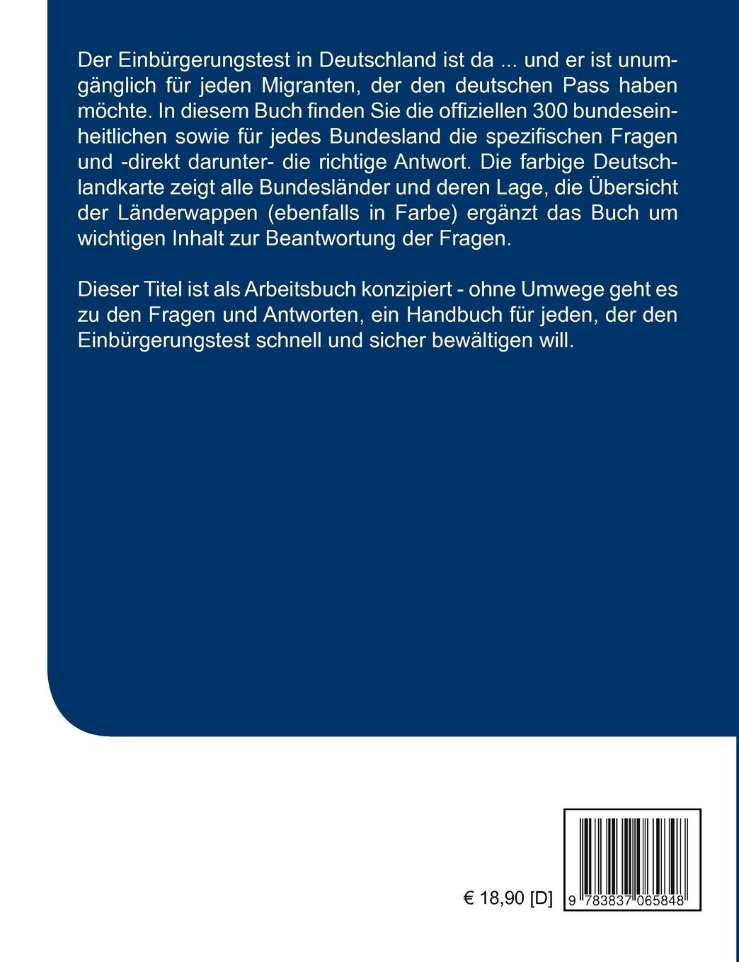 Rückseite: 9783837065848 | Schnell und sicher durch den Einbürgerungstest | Frank Richter | Buch
